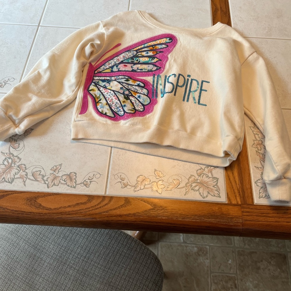 Toddler girl peek inspire butterfly fleece sweatshirt,  new without tags